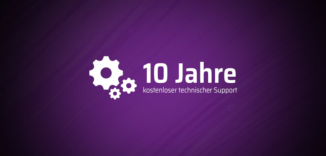 10 Jahre kostenloser technischer Support